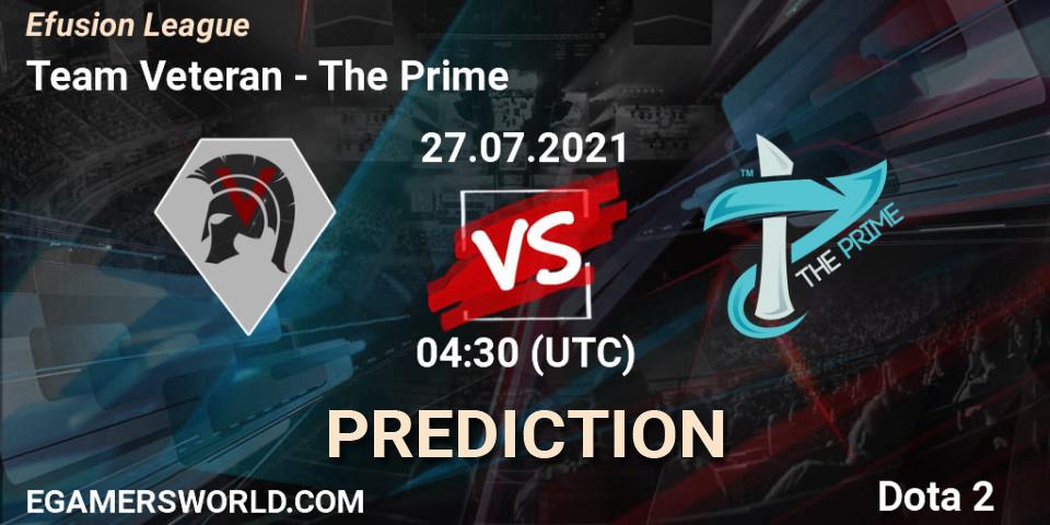Team Veteran - The Prime: Maç tahminleri. 27.07.2021 at 04:45, Dota 2, Efusion League