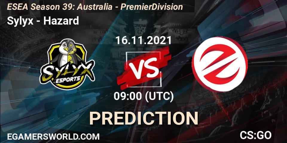 Sylyx - Hazard: Maç tahminleri. 16.11.2021 at 09:00, Counter-Strike (CS2), ESEA Season 39: Australia - Premier Division