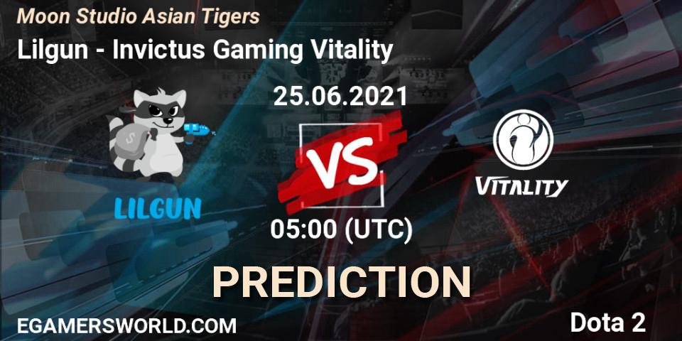 Lilgun - Invictus Gaming Vitality: Maç tahminleri. 25.06.2021 at 05:11, Dota 2, Moon Studio Asian Tigers