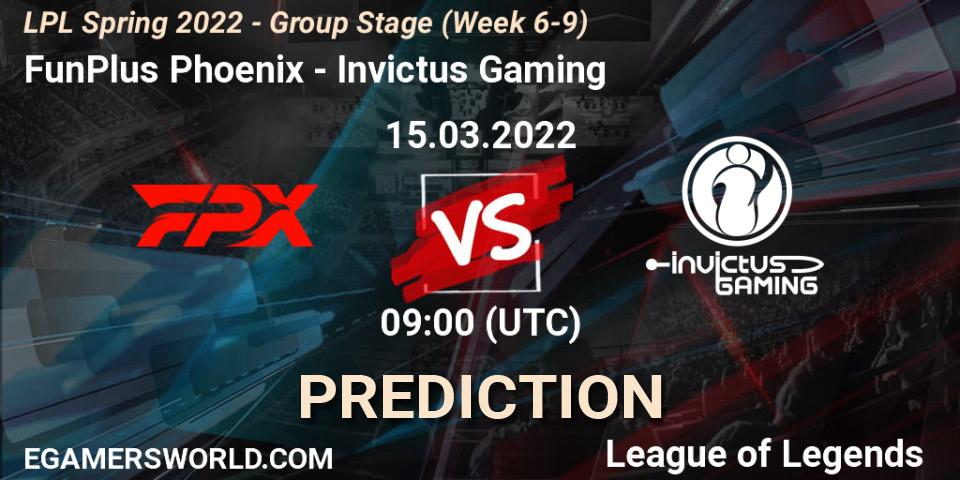 FunPlus Phoenix - Invictus Gaming: Maç tahminleri. 15.03.22, LoL, LPL Spring 2022 - Group Stage (Week 6-9)