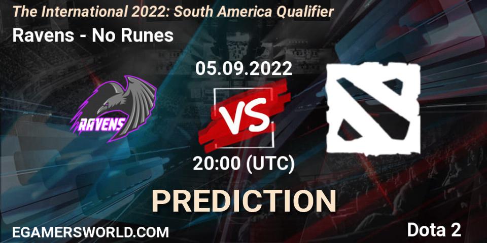 Ravens - No Runes: Maç tahminleri. 05.09.2022 at 19:22, Dota 2, The International 2022: South America Qualifier