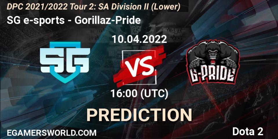 SG e-sports - Gorillaz-Pride: Maç tahminleri. 10.04.2022 at 16:03, Dota 2, DPC 2021/2022 Tour 2: SA Division II (Lower)