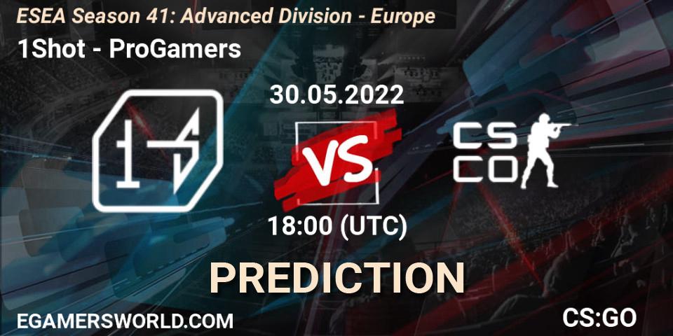 1Shot - ProGamers: Maç tahminleri. 30.05.2022 at 18:00, Counter-Strike (CS2), ESEA Season 41: Advanced Division - Europe