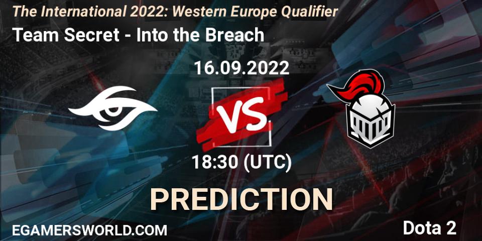 Team Secret - Into the Breach: Maç tahminleri. 17.09.2022 at 10:00, Dota 2, The International 2022: Western Europe Qualifier