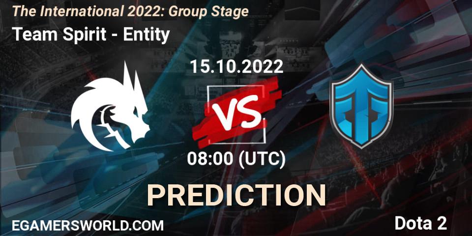 Team Spirit - Entity: Maç tahminleri. 15.10.2022 at 08:55, Dota 2, The International 2022: Group Stage