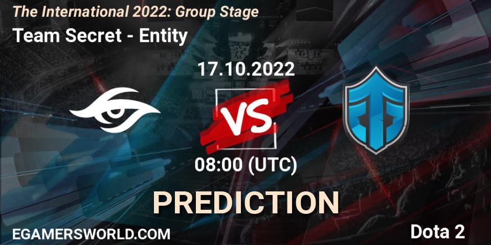 Team Secret - Entity: Maç tahminleri. 17.10.2022 at 11:26, Dota 2, The International 2022: Group Stage