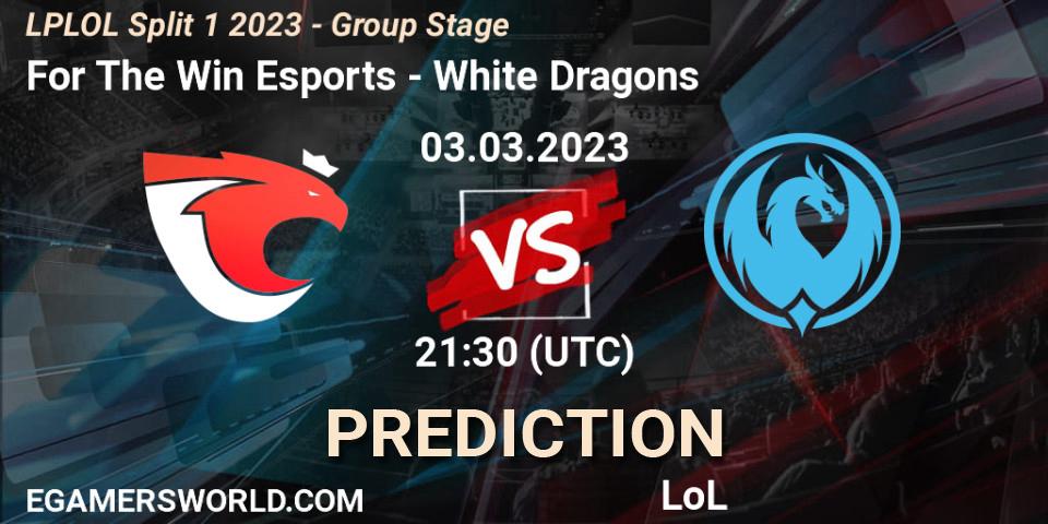 For The Win Esports - White Dragons: Maç tahminleri. 03.03.2023 at 22:30, LoL, LPLOL Split 1 2023 - Group Stage