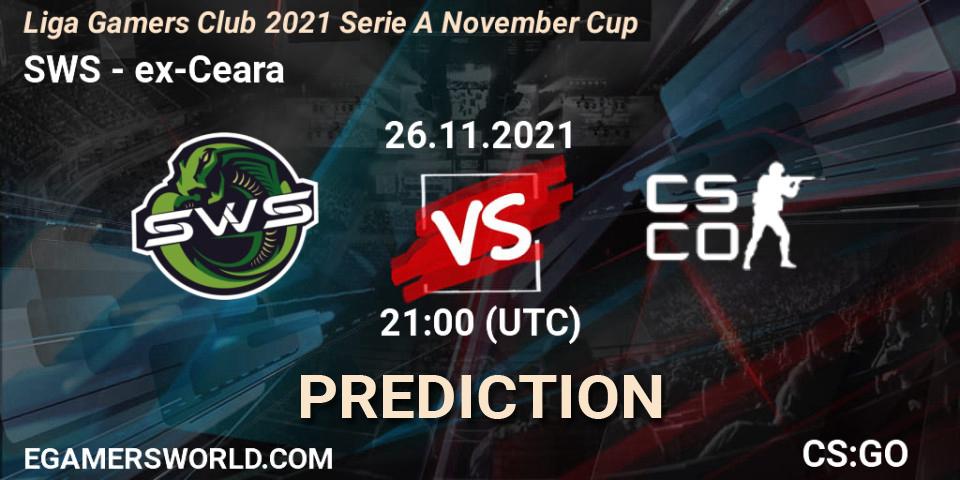 SWS - ex-Ceara: Maç tahminleri. 26.11.2021 at 21:00, Counter-Strike (CS2), Liga Gamers Club 2021 Serie A November Cup