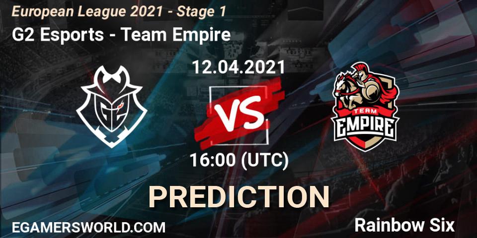 G2 Esports - Team Empire: Maç tahminleri. 12.04.2021 at 17:15, Rainbow Six, European League 2021 - Stage 1