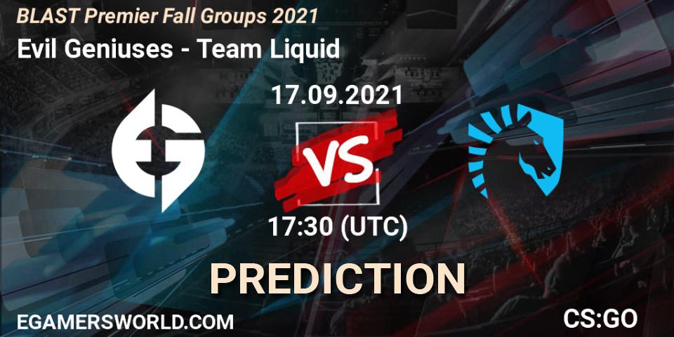 Evil Geniuses - Team Liquid: Maç tahminleri. 17.09.2021 at 17:30, Counter-Strike (CS2), BLAST Premier Fall Groups 2021