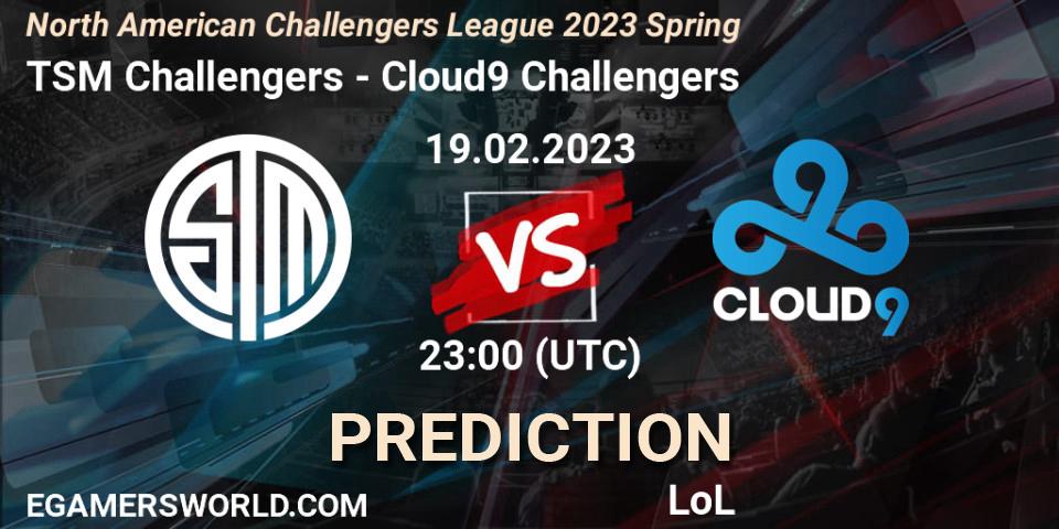 TSM Challengers - Cloud9 Challengers: Maç tahminleri. 19.02.23, LoL, NACL 2023 Spring - Group Stage