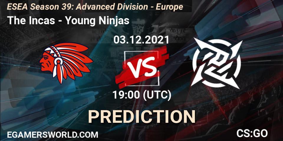 The Incas - Young Ninjas: Maç tahminleri. 03.12.2021 at 19:00, Counter-Strike (CS2), ESEA Season 39: Advanced Division - Europe