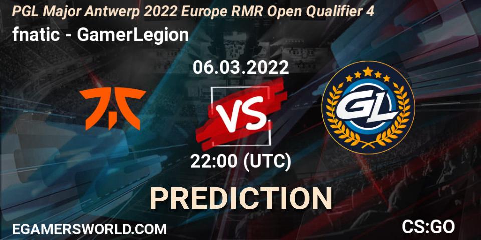 fnatic - GamerLegion: Maç tahminleri. 06.03.2022 at 22:00, Counter-Strike (CS2), PGL Major Antwerp 2022 Europe RMR Open Qualifier 4