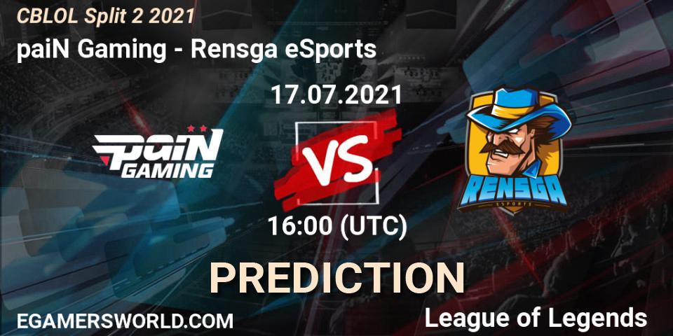 paiN Gaming - Rensga eSports: Maç tahminleri. 17.07.2021 at 16:00, LoL, CBLOL Split 2 2021