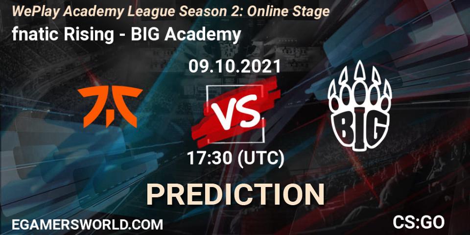 fnatic Rising - BIG Academy: Maç tahminleri. 09.10.2021 at 17:30, Counter-Strike (CS2), WePlay Academy League Season 2: Online Stage
