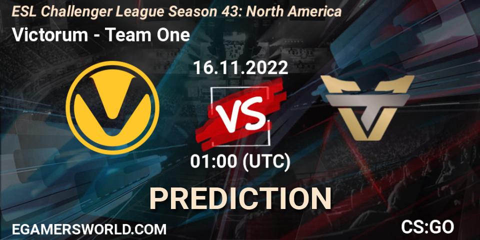 Victorum - Team One: Maç tahminleri. 16.11.22, CS2 (CS:GO), ESL Challenger League Season 43: North America