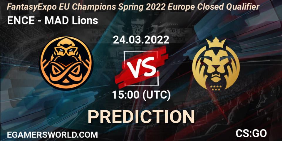 ENCE - MAD Lions: Maç tahminleri. 24.03.2022 at 15:00, Counter-Strike (CS2), FantasyExpo EU Champions Spring 2022 Europe Closed Qualifier