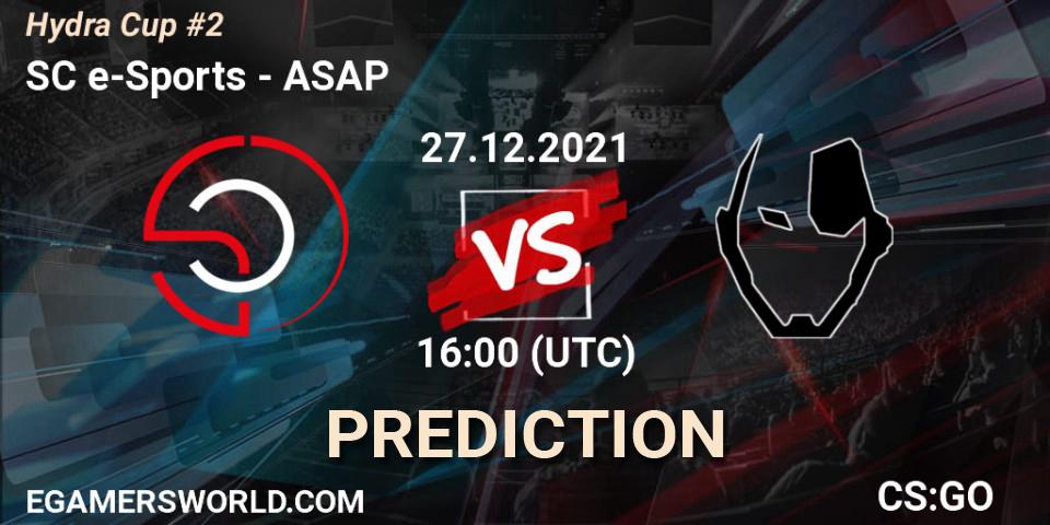 SC e-Sports - ASAP: Maç tahminleri. 27.12.2021 at 16:00, Counter-Strike (CS2), Hydra Cup #2