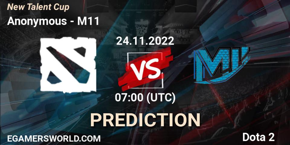 Anonymous - M11: Maç tahminleri. 24.11.2022 at 07:00, Dota 2, New Talent Cup
