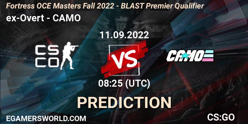 ex-Overt - CAMO: Maç tahminleri. 11.09.2022 at 08:35, Counter-Strike (CS2), Fortress OCE Masters Fall 2022 - BLAST Premier Qualifier