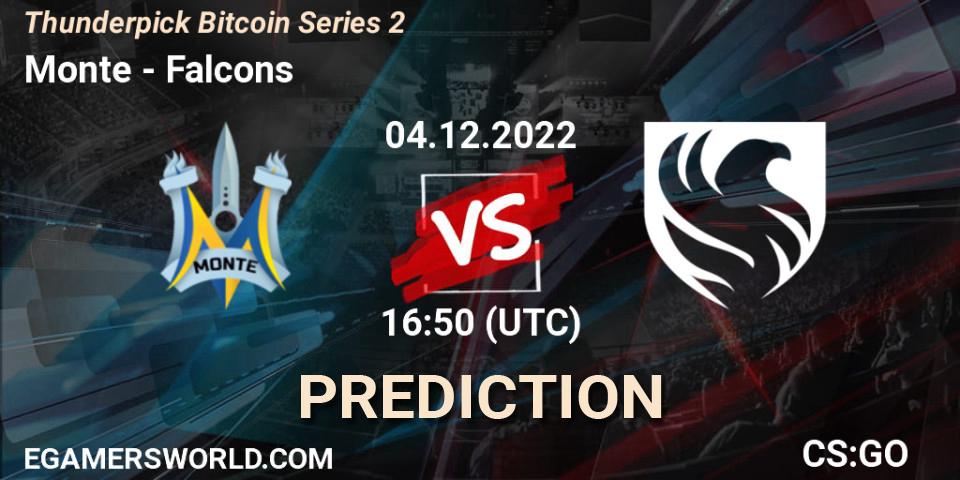 Monte - Falcons: Maç tahminleri. 04.12.2022 at 17:15, Counter-Strike (CS2), Thunderpick Bitcoin Series 2