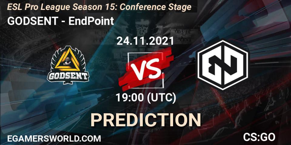 GODSENT - EndPoint: Maç tahminleri. 24.11.2021 at 19:00, Counter-Strike (CS2), ESL Pro League Season 15: Conference Stage