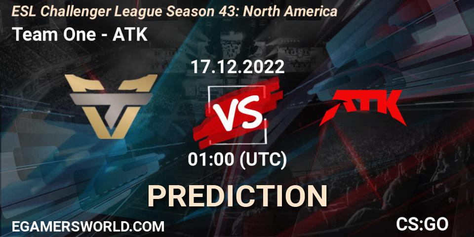 Team One - ATK: Maç tahminleri. 17.12.22, CS2 (CS:GO), ESL Challenger League Season 43: North America