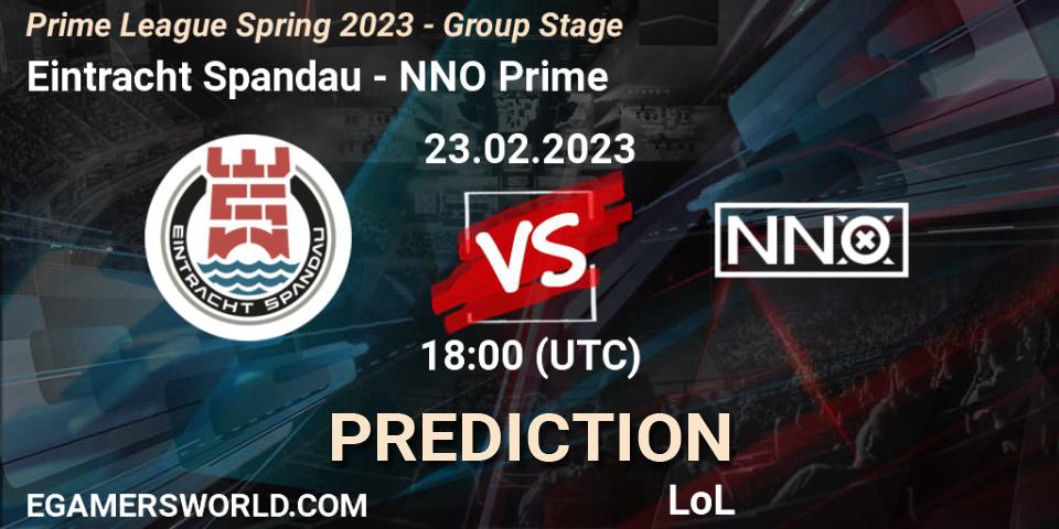 Eintracht Spandau - NNO Prime: Maç tahminleri. 23.02.2023 at 19:00, LoL, Prime League Spring 2023 - Group Stage