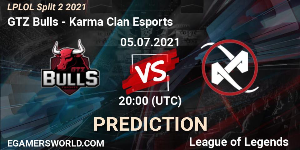 GTZ Bulls - Karma Clan Esports: Maç tahminleri. 05.07.2021 at 20:00, LoL, LPLOL Split 2 2021