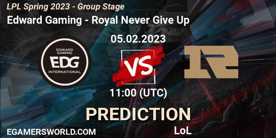 Edward Gaming - Royal Never Give Up: Maç tahminleri. 05.02.23, LoL, LPL Spring 2023 - Group Stage