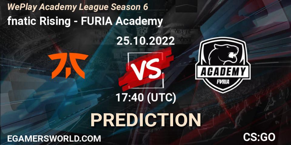 fnatic Rising - FURIA Academy: Maç tahminleri. 25.10.2022 at 18:15, Counter-Strike (CS2), WePlay Academy League Season 6