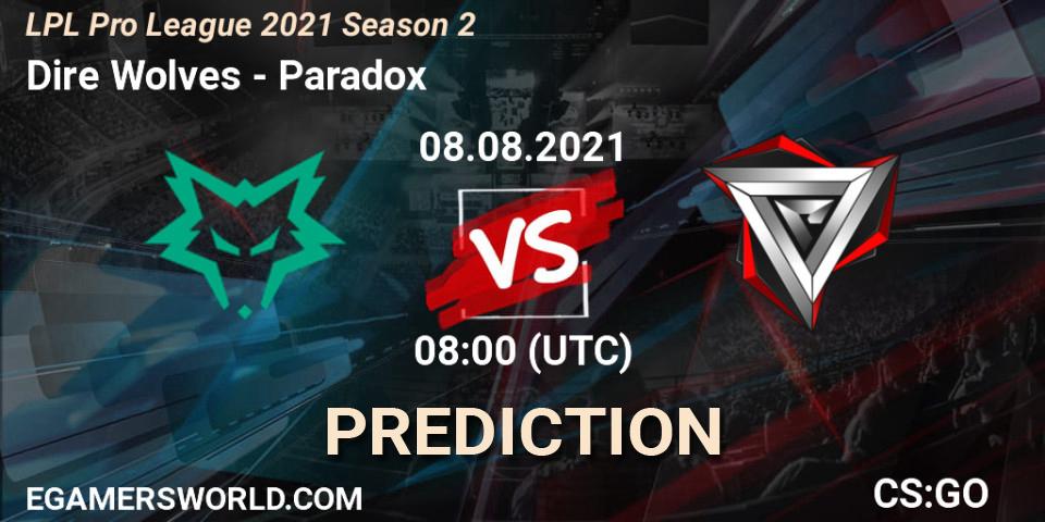 Dire Wolves - Paradox: Maç tahminleri. 08.08.2021 at 05:00, Counter-Strike (CS2), LPL Pro League 2021 Season 2