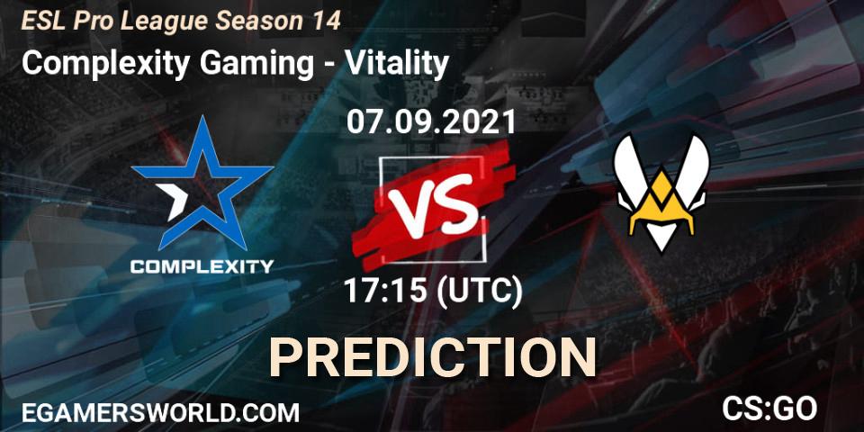 Complexity Gaming - Vitality: Maç tahminleri. 07.09.2021 at 17:35, Counter-Strike (CS2), ESL Pro League Season 14