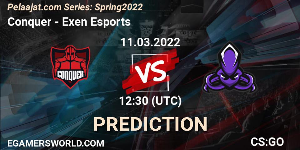 Conquer - Exen Esports: Maç tahminleri. 11.03.2022 at 12:30, Counter-Strike (CS2), Pelaajat.com Series: Spring 2022