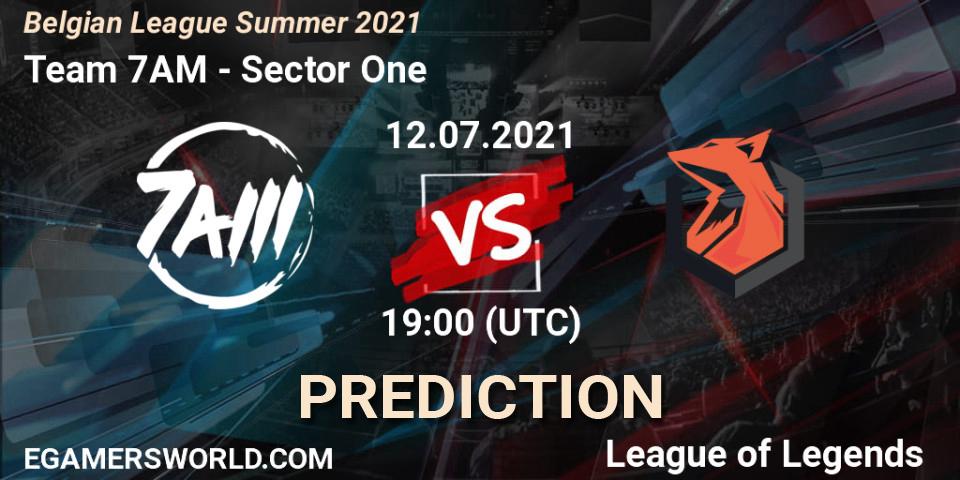 Team 7AM - Sector One: Maç tahminleri. 14.06.2021 at 18:00, LoL, Belgian League Summer 2021