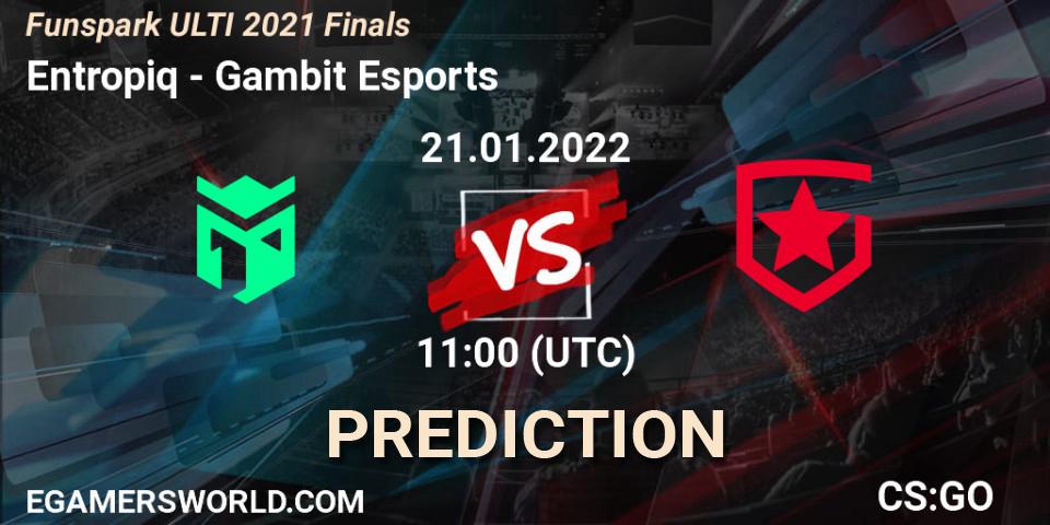 Entropiq - Gambit Esports: Maç tahminleri. 21.01.22, CS2 (CS:GO), Funspark ULTI 2021 Finals