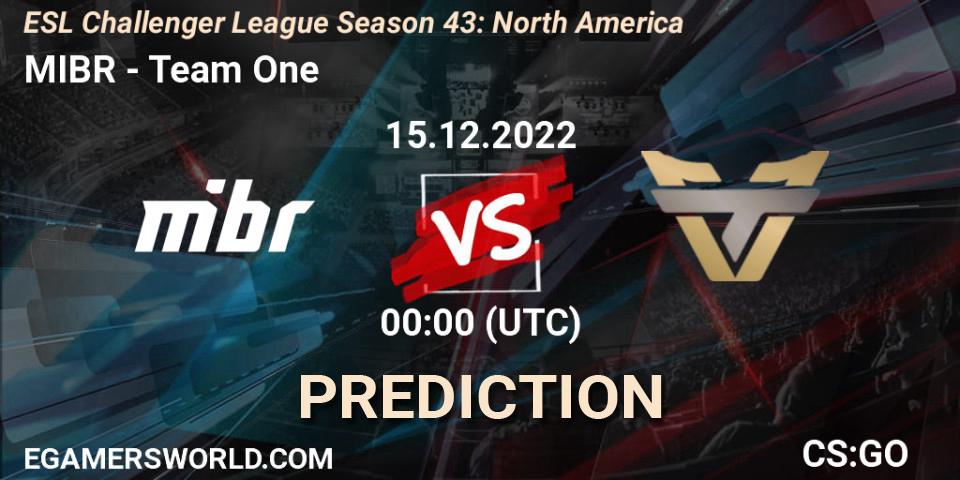 MIBR - Team One: Maç tahminleri. 15.12.22, CS2 (CS:GO), ESL Challenger League Season 43: North America