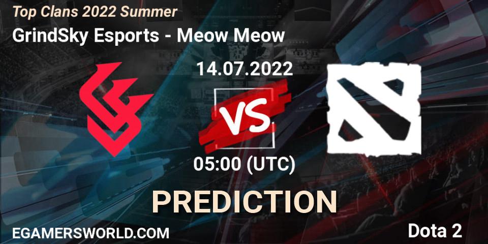 GrindSky Esports - Meow Meow: Maç tahminleri. 14.07.2022 at 05:04, Dota 2, Top Clans 2022 Summer