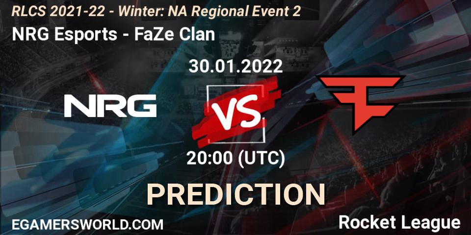 NRG Esports - FaZe Clan: Maç tahminleri. 30.01.2022 at 20:00, Rocket League, RLCS 2021-22 - Winter: NA Regional Event 2