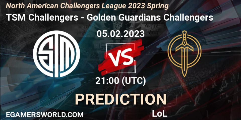 TSM Challengers - Golden Guardians Challengers: Maç tahminleri. 05.02.23, LoL, NACL 2023 Spring - Group Stage