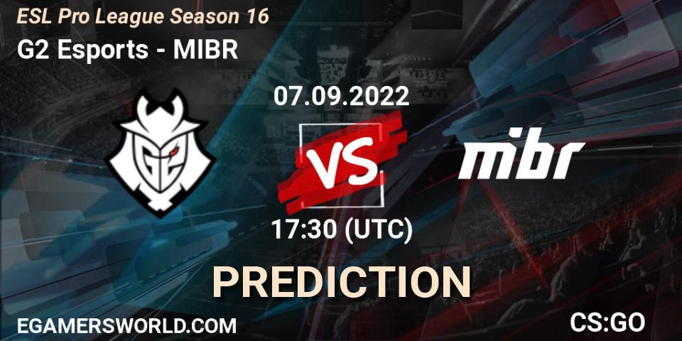 G2 Esports - MIBR: Maç tahminleri. 07.09.22, CS2 (CS:GO), ESL Pro League Season 16