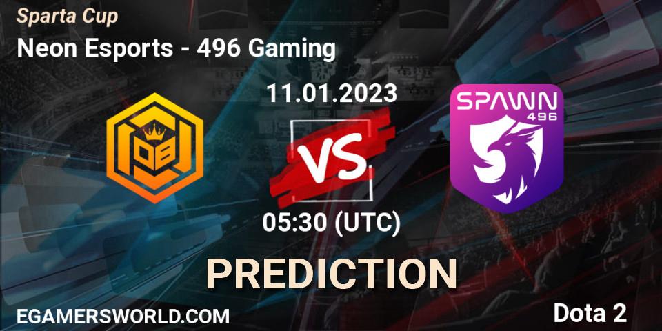 Neon Esports - 496 Gaming: Maç tahminleri. 11.01.23, Dota 2, Sparta Cup