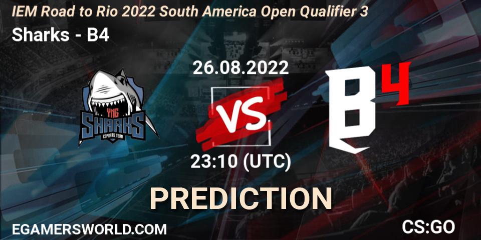 Sharks - B4: Maç tahminleri. 26.08.2022 at 23:10, Counter-Strike (CS2), IEM Road to Rio 2022 South America Open Qualifier 3