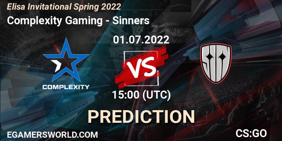 Complexity Gaming - Sinners: Maç tahminleri. 01.07.2022 at 15:20, Counter-Strike (CS2), Elisa Invitational Spring 2022