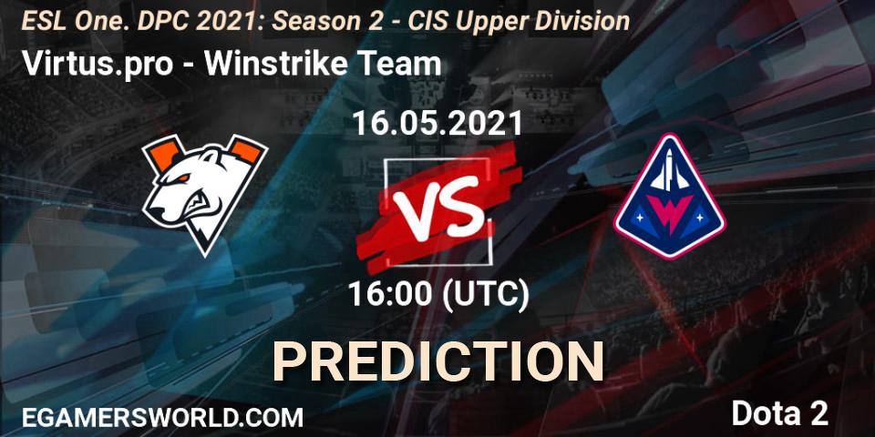 Virtus.pro - Winstrike Team: Maç tahminleri. 16.05.2021 at 17:17, Dota 2, ESL One. DPC 2021: Season 2 - CIS Upper Division
