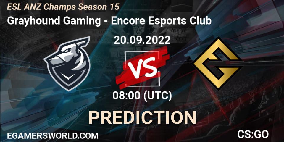 Grayhound Gaming - Encore Esports Club: Maç tahminleri. 20.09.2022 at 08:00, Counter-Strike (CS2), ESL ANZ Champs Season 15