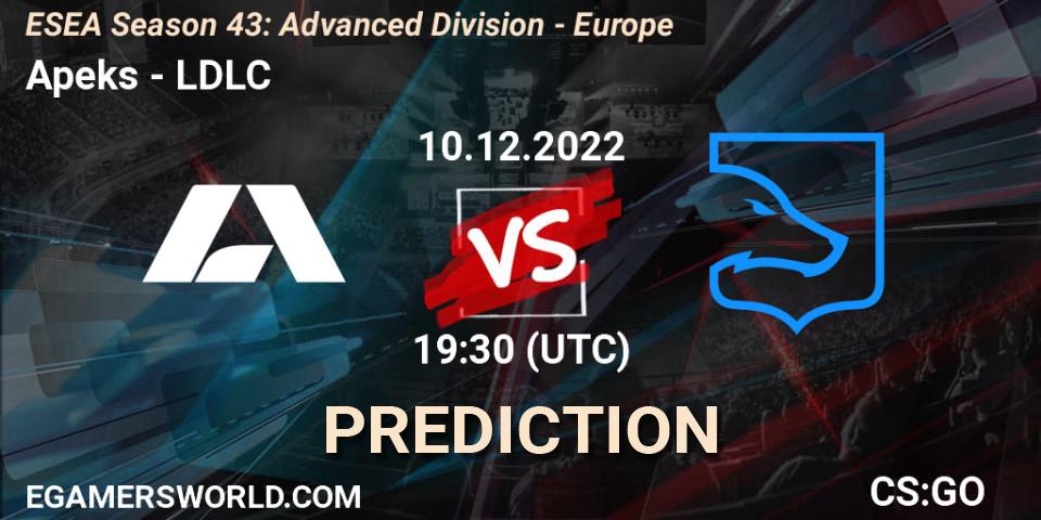 Apeks - LDLC: Maç tahminleri. 10.12.2022 at 19:30, Counter-Strike (CS2), ESEA Season 43: Advanced Division - Europe