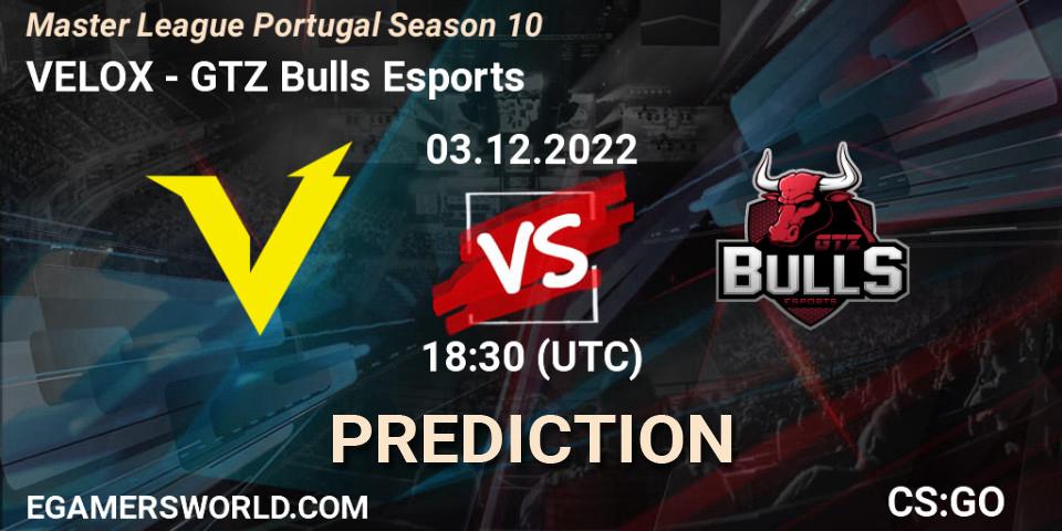 VELOX - GTZ Bulls Esports: Maç tahminleri. 03.12.2022 at 15:10, Counter-Strike (CS2), Master League Portugal Season 10