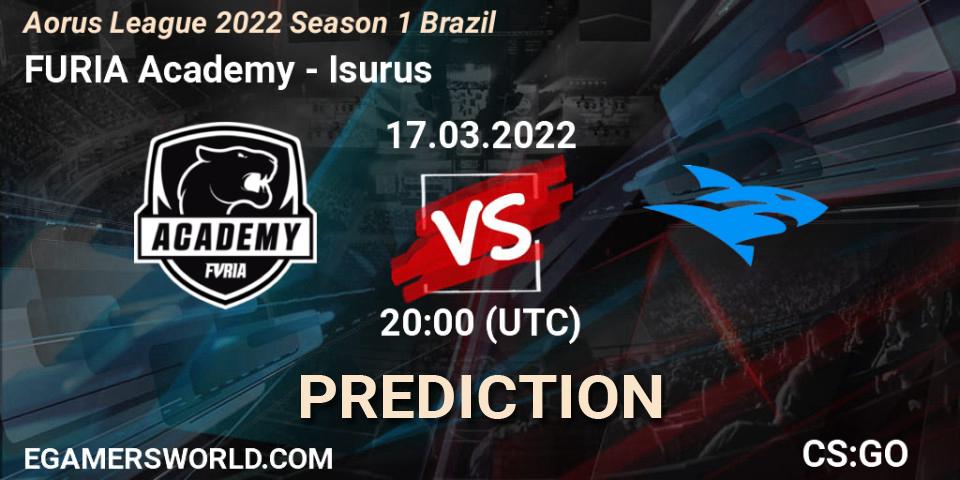 FURIA Academy - Isurus: Maç tahminleri. 17.03.2022 at 20:00, Counter-Strike (CS2), Aorus League 2022 Season 1 Brazil