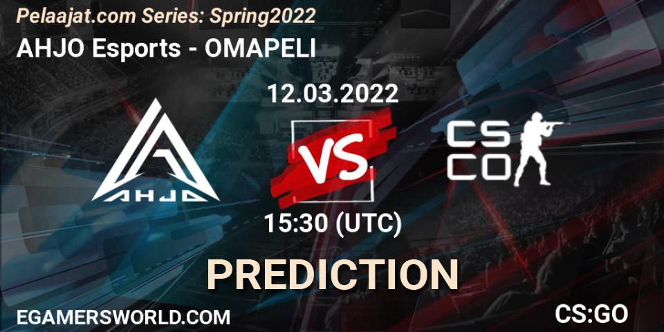 AHJO Esports - OMAPELI: Maç tahminleri. 12.03.2022 at 15:30, Counter-Strike (CS2), Pelaajat.com Series: Spring 2022